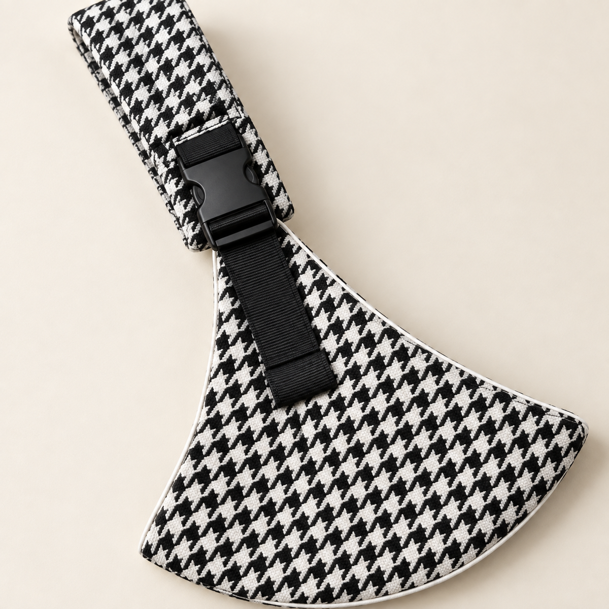 Check Print Baby Sling Carrier buckle and fabric detail
