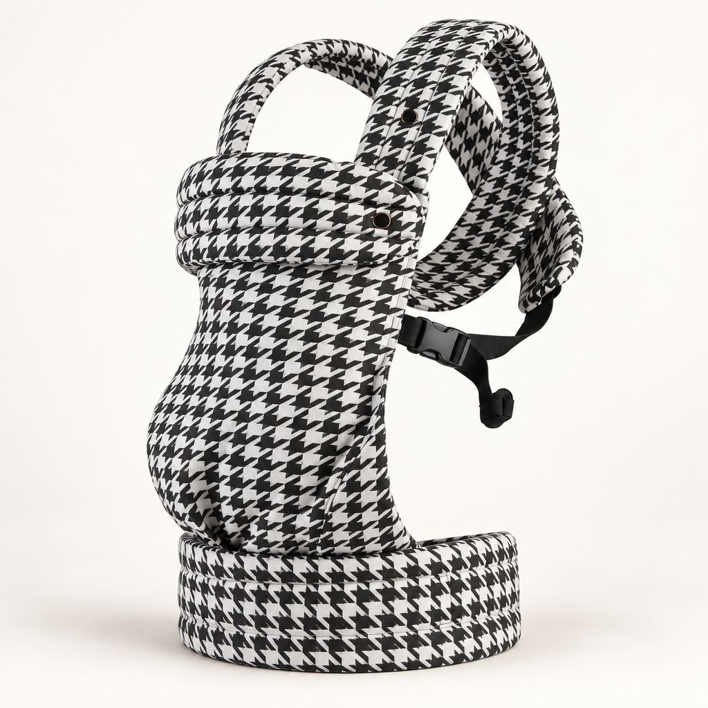 Grand Houndstooth ergonomic baby carrier studio product view