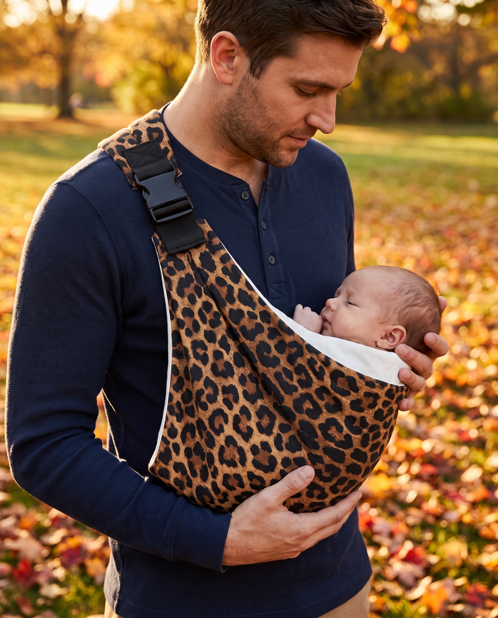 The Sling Leopard - dark animal print detail