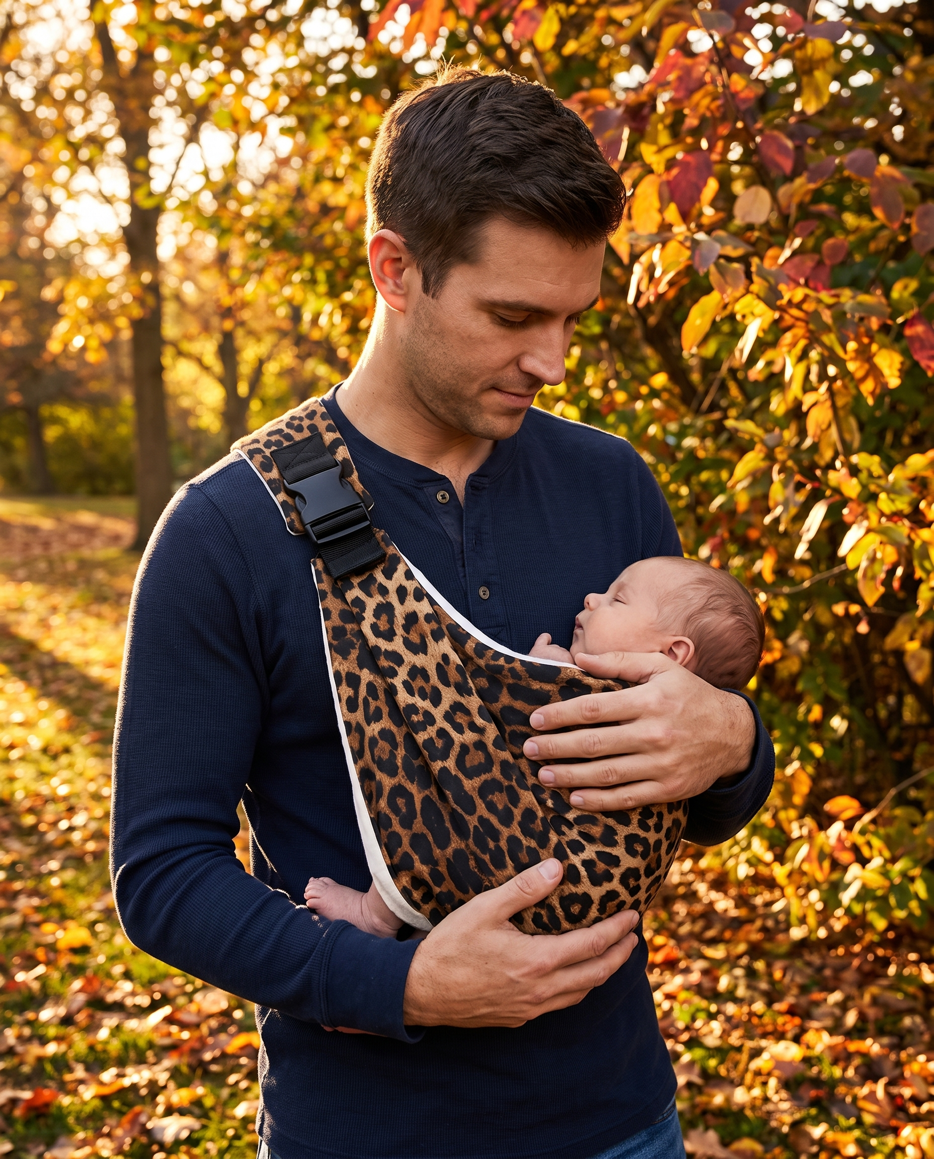 The Sling Leopard - leopard print sling close up
