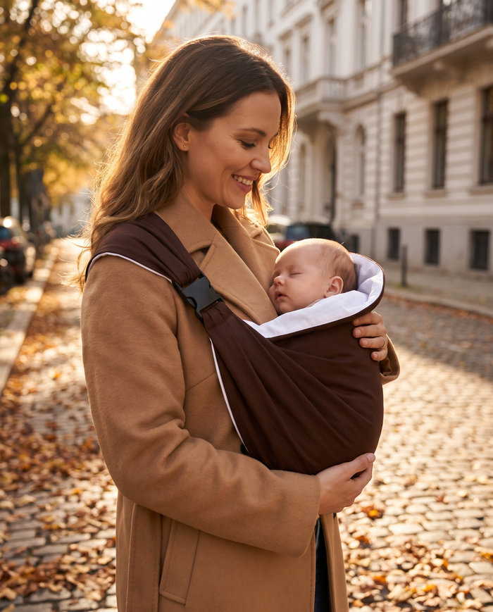 The Sling Walnut - editorial lifestyle brown sling