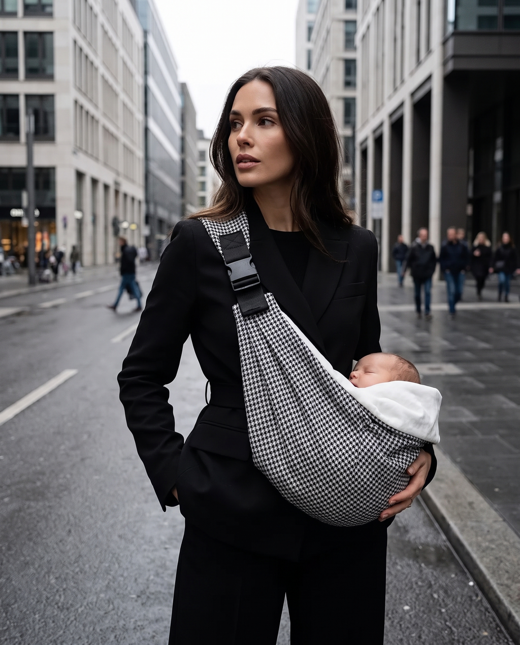 The Sling Check - houndstooth pattern detail