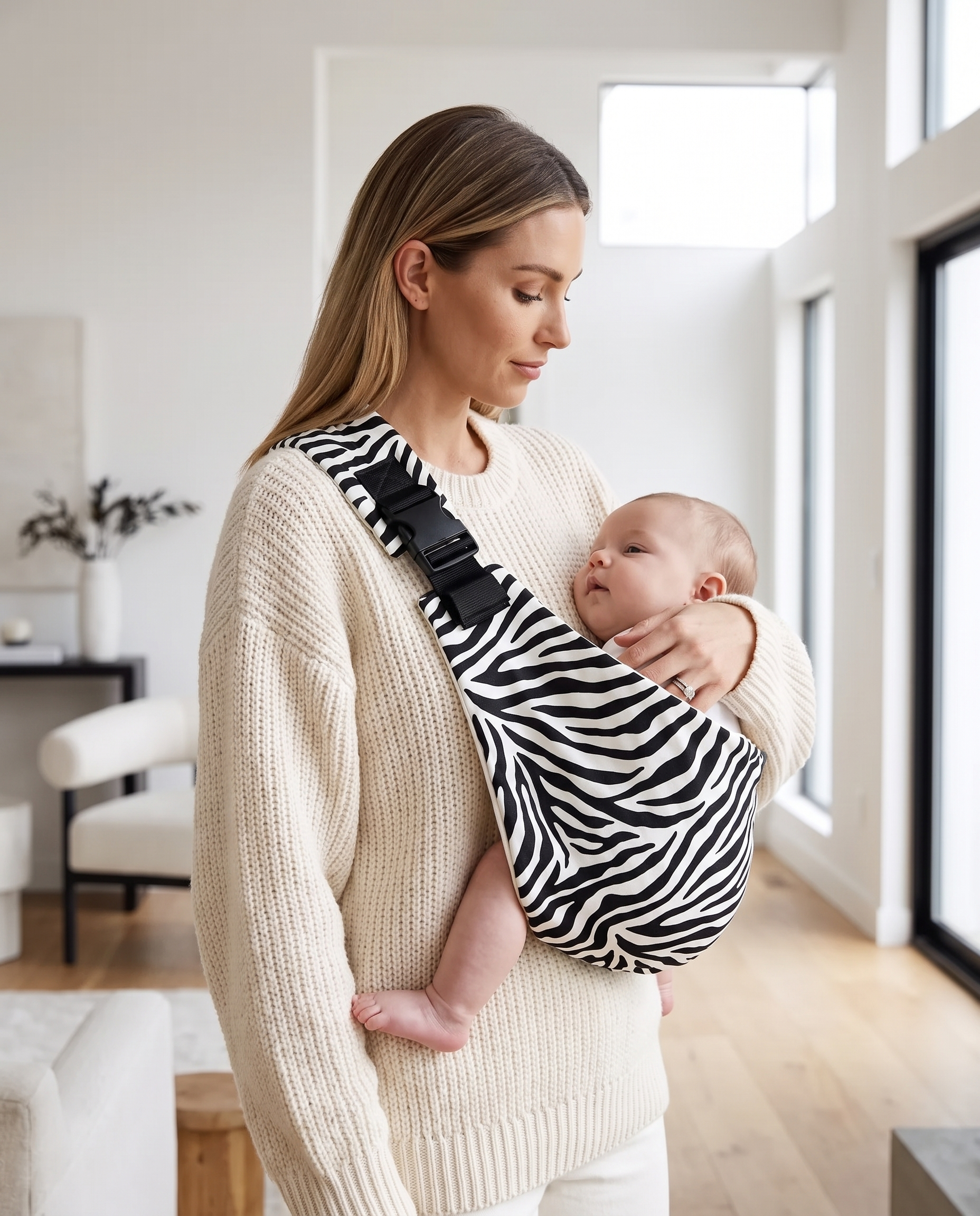 The Sling Zebra - editorial lifestyle zebra print sling