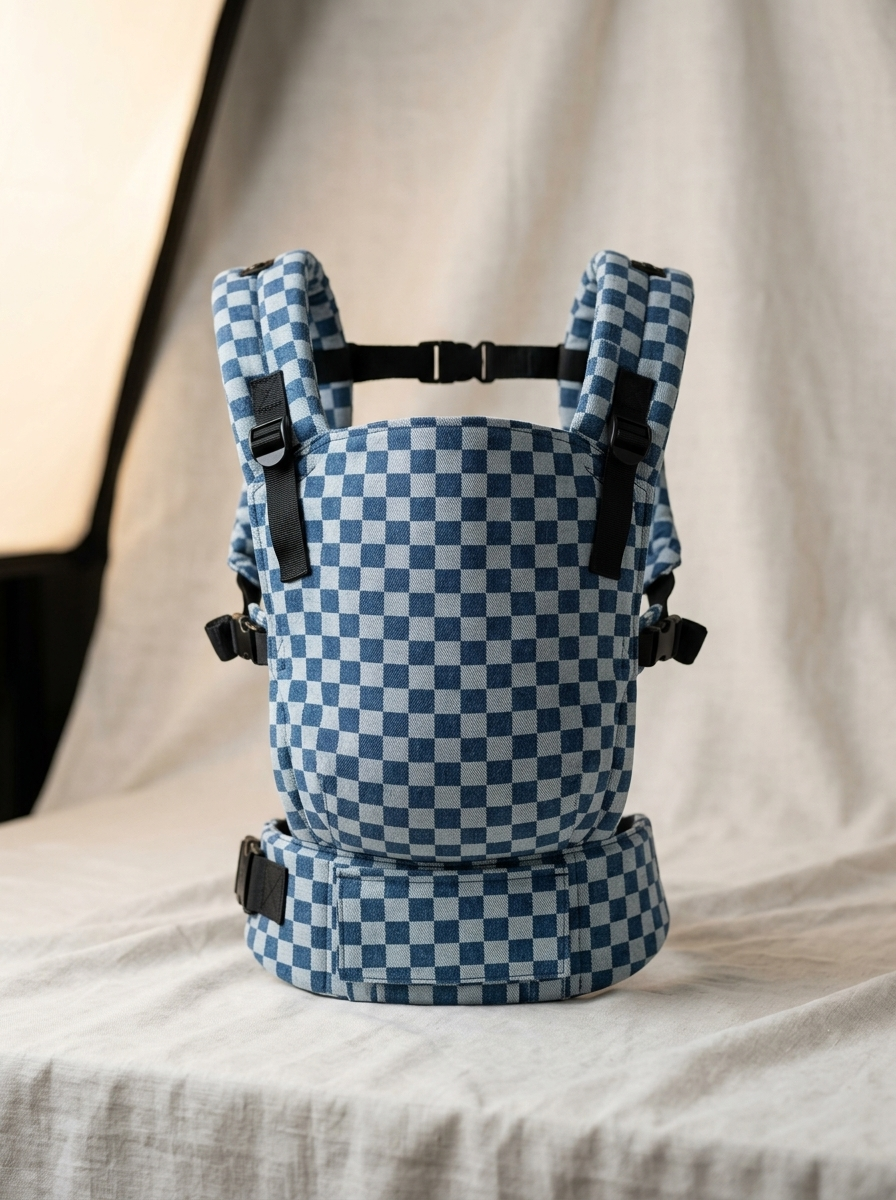 The Signature Carrier — Denim Check product shot